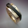 14k Gold with Black Jade & Diamond Ring