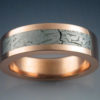 14k Rose Gold Ring with Tambo Meteorite Inlay