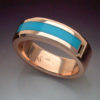 14k Rose Gold Ring with Turquoise Inlay
