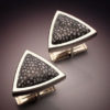 14k White Gold Cufflinks with Stingray Coral