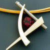 14k White & Yellow Gold Pendant with Rhodolite Garnet & Diamond