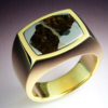 18k Gold Ring with Pallasite