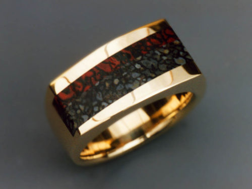 14k Gold Laminated Dinosaur Bone Ring