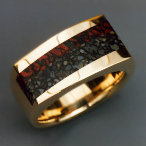 14k Gold Laminated Dinosaur Bone Ring