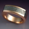 14k Rose Gold Man’s Ring With Meteorite Inlay