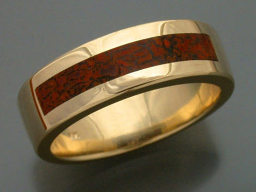 Man’s Ring With Gem Dinosaur Bone