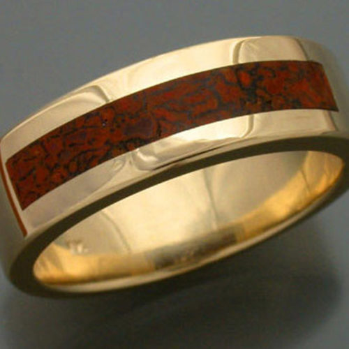 Man’s Ring With Gem Dinosaur Bone