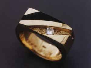 Black Jade & Diamond Ring - Metamorphosis Jewelry Design