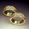 14k White & Yellow Gold Celtic Knot Wedding Ring