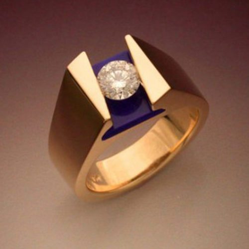 Unique Diamond & Lapis Ring