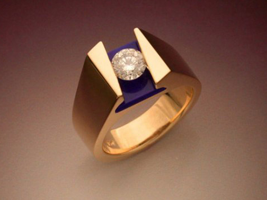 Unique Diamond & Lapis Ring