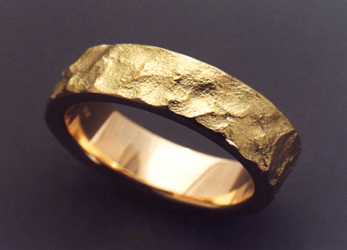 Uniquely Textured 18k Gold Wedding Band Metamorphosis Jewelry Design Uniquely Textured 18k Gold Wedding Band