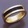 14k Gold & Black Jade Inlaid Ring