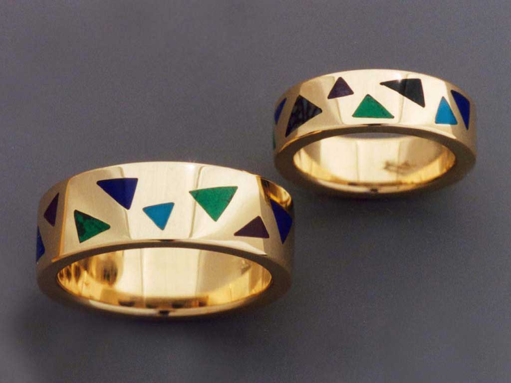 14k Gold Custom Designed Multi-Inlay Ring