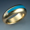 14k Gold Ring with Diamond & Turquoise