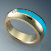 14k Gold Ring with Diamond & Turquoise