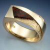 14k Gold Rock Texture & Dinosaur Bone Ring