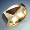 14k Gold Rock Texture & Dinosaur Bone Ring