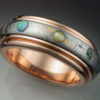 14k Rose Gold Nine Planets Ring with Meteorite & Gems