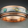 14k Rose Gold Nine Planets Ring with Meteorite & Gems