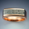 14k Rose Gold Ring with Tambo Meteorite Inlay