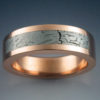 14k Rose Gold Ring with Tambo Quemado Meteorite Inlay