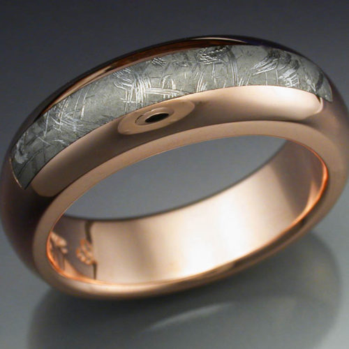 14k Rose Gold & Taza Meteorite Ring