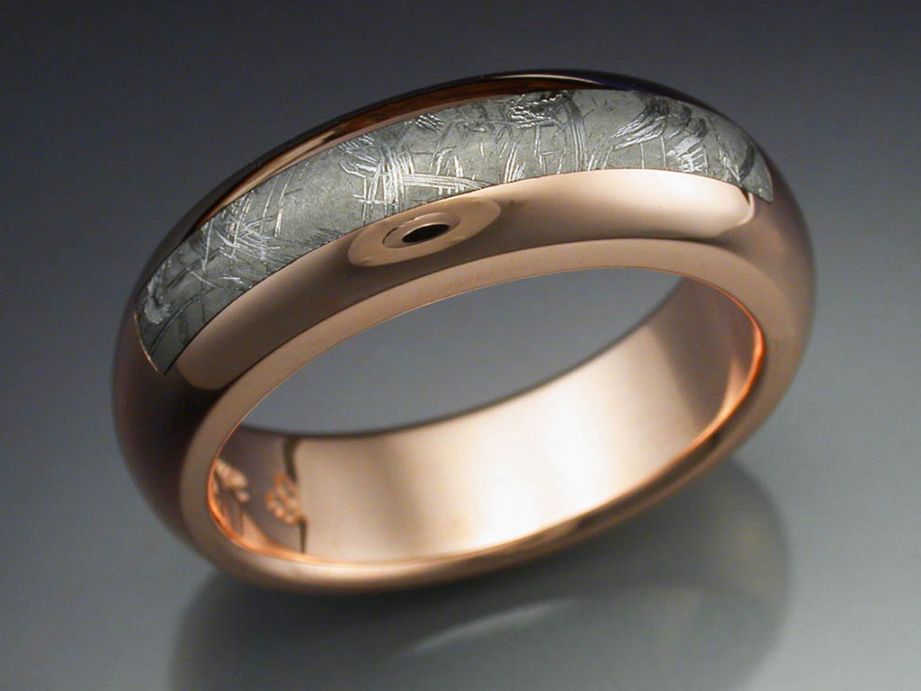14k Rose Gold & Taza Meteorite Ring