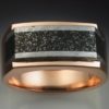14k Rose Gold Ring with Iron & Chondrite Meteorite