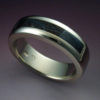 14k White Gold Band with Huckitta Meteorite