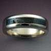 14k White Gold Band with Huckitta Meteorite