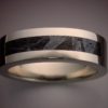 14k White Gold Band with Lapis Inlay
