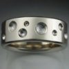 14k White Gold Man’s Ring with Meteorite Craters