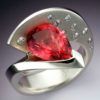 14k White Gold Pink Tourmaline & Diamond Ring