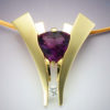 18k Gold, Amethyst, & Diamond Pendant