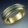 18k Gold Four Planets Ring with Meteorite & Gemstones