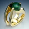 18k gold green tourmaline