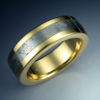 18k Gold Ring Inlaid with Meteorite