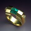 18k Gold Ring with Opposed Bar Cut Tourmaline