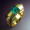 18k Gold Ring with Opposed Bar Cut Tourmaline