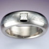 18k White Gold Ring with Diamond & Meteorite