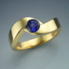 18k Yellow Gold Ring with Purple Sapphire