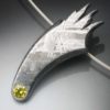 Yellow Diamond & Gibeon Meteorite Shooting Star Pin