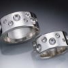 14k White Gold Man’s Ring with Meteorite Craters