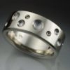 14k White Gold Man’s Ring with Meteorite Craters