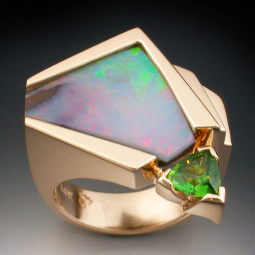 One of a kind Opal & Tourmaline Ring