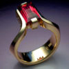 Pink Tourmaline & Diamond Ring