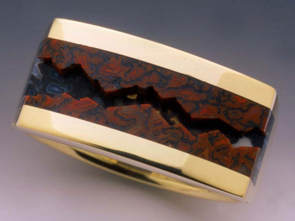 Ring with Hand-Carved Gem Dinosaur Bone