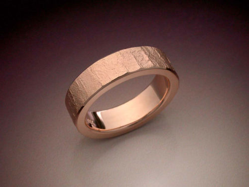 Textured 14k Rose Gold Wedding Band