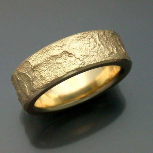 Textured 18k Gold Wedding Band